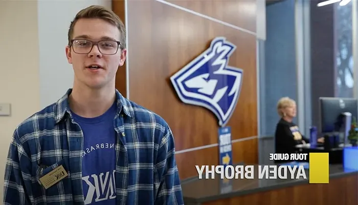 a photo of bet36365体育 Tour Guide Ayden Brophy with his name written out in the lower left corner